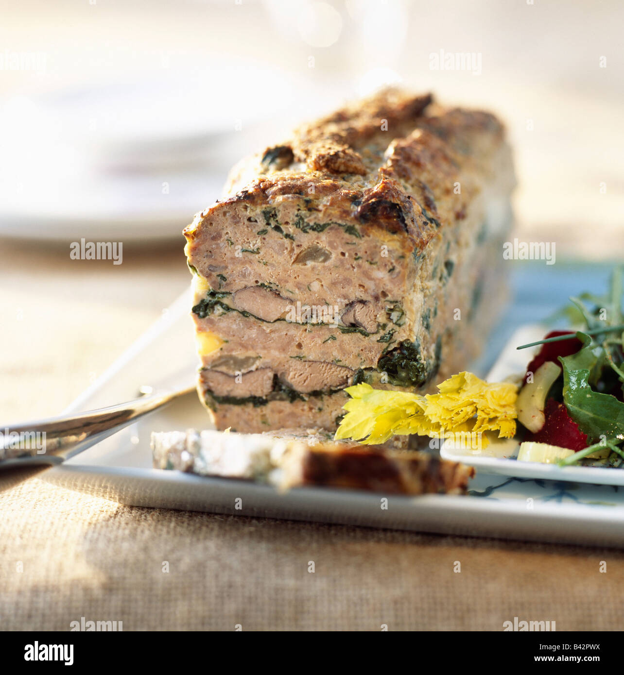 duck terrine with Swiss chard Stock Photo Alamy