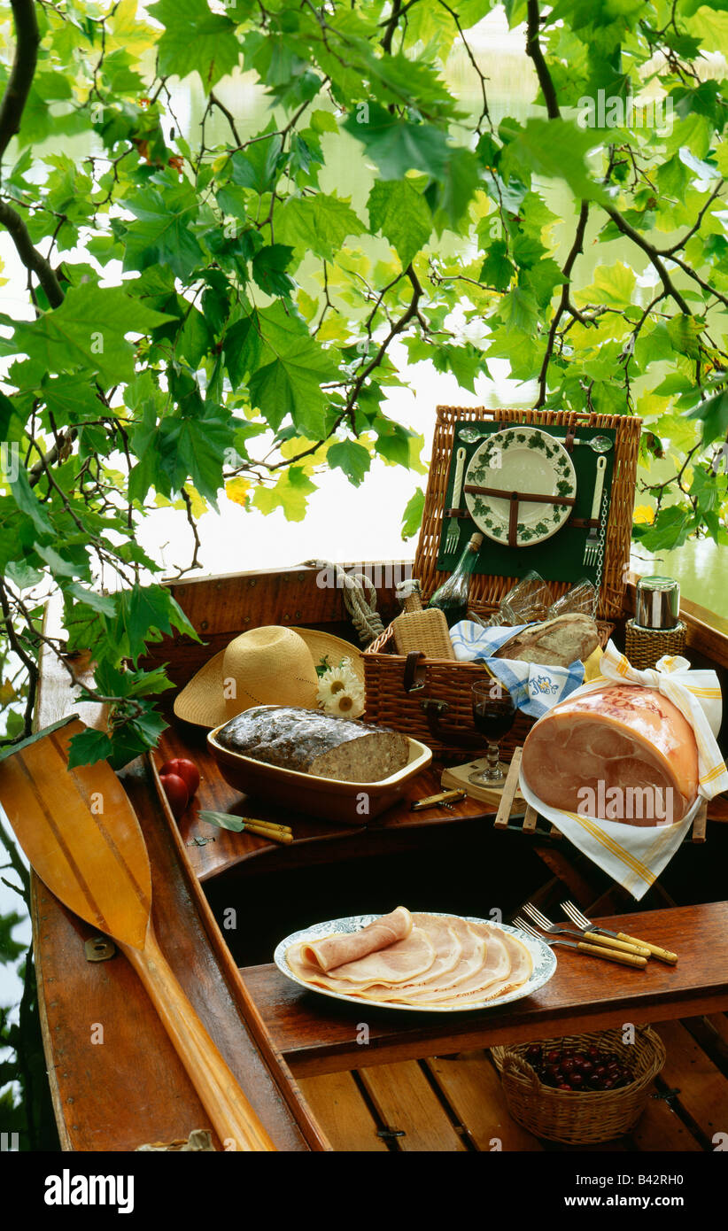picnic on boat Stock Photo Alamy