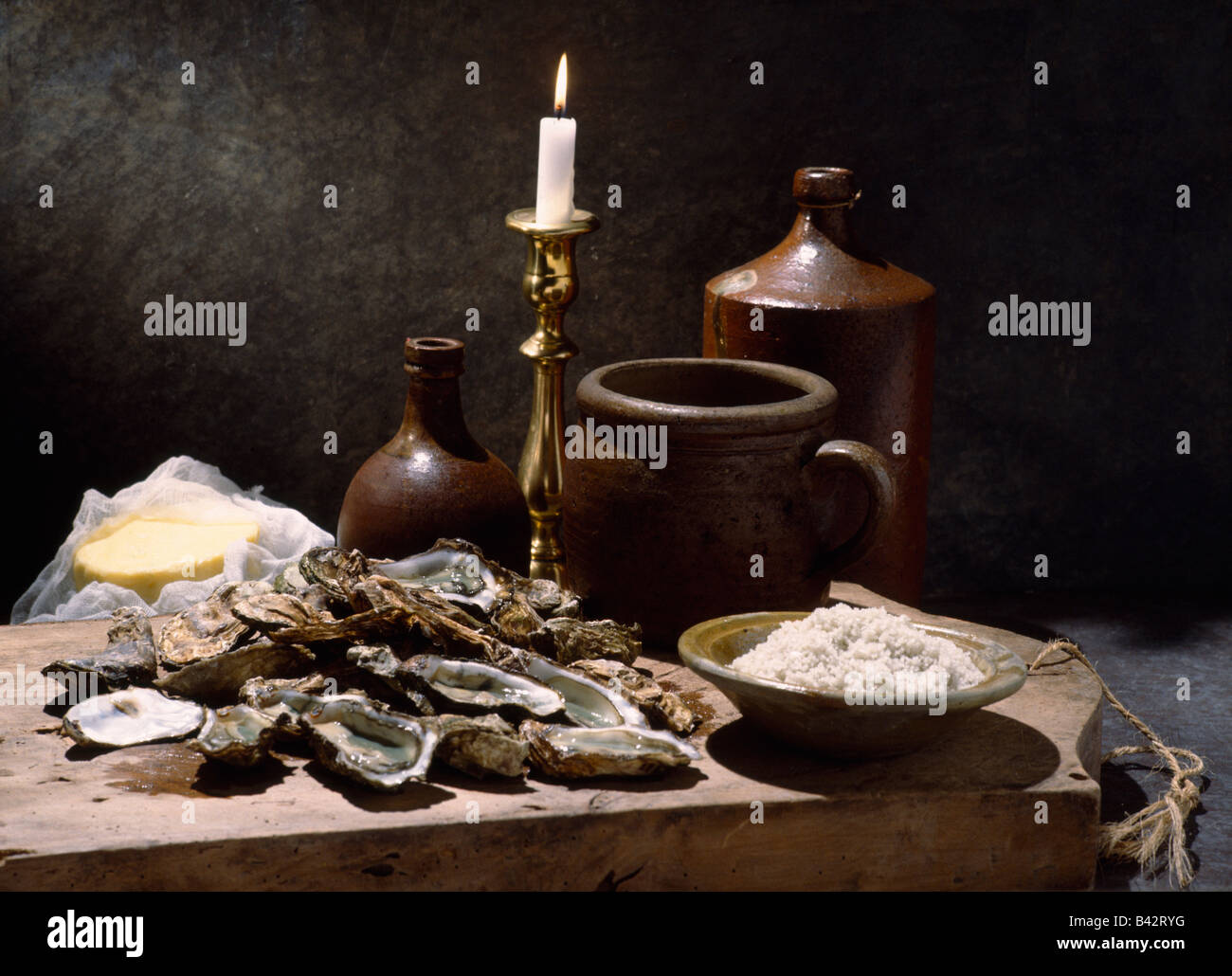 Still life of oysters Stock Photo