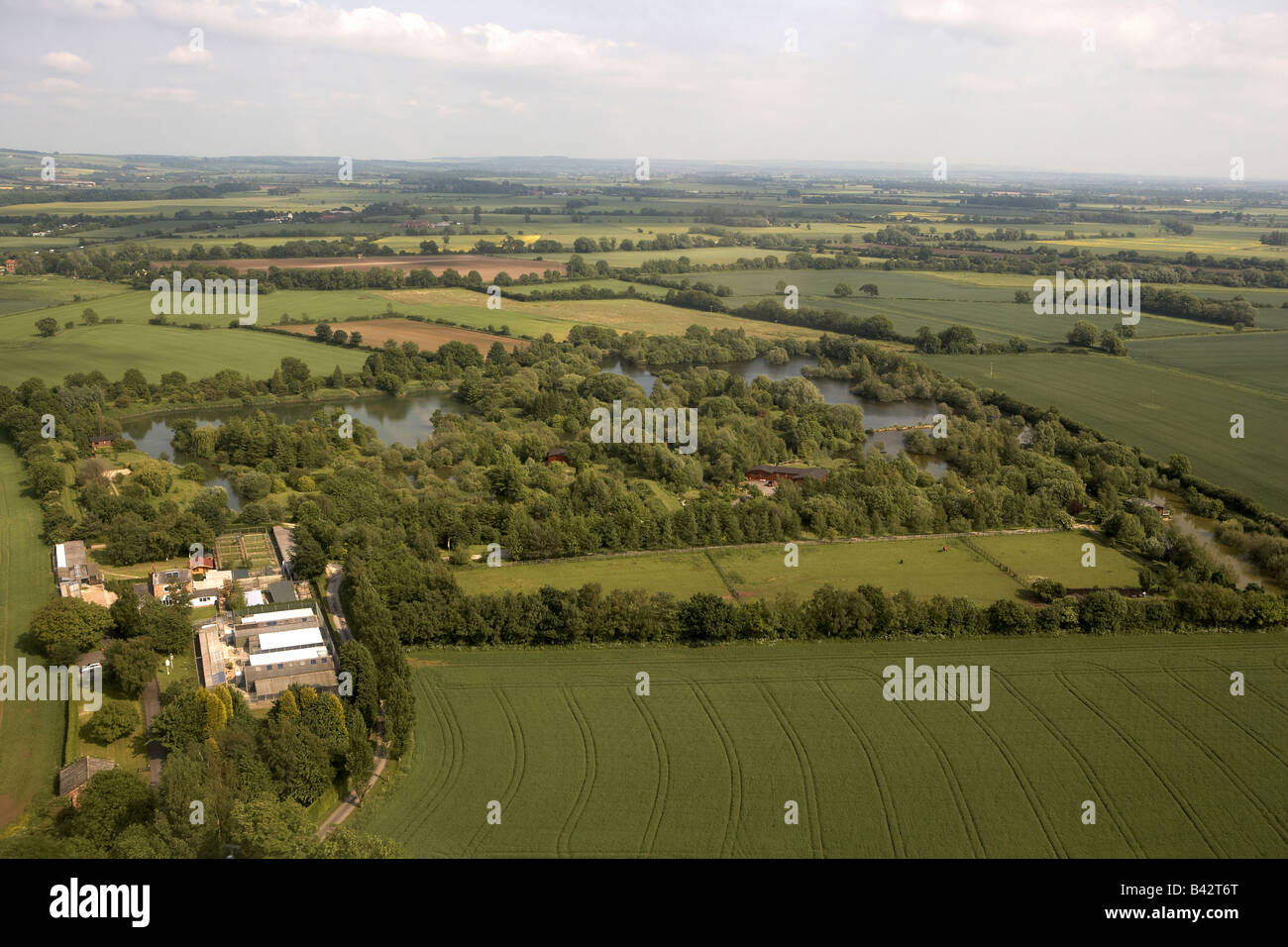 Aerial view of the wolds and Chicory Farm near Pocklington East Yorkshire UK Stock Photo
