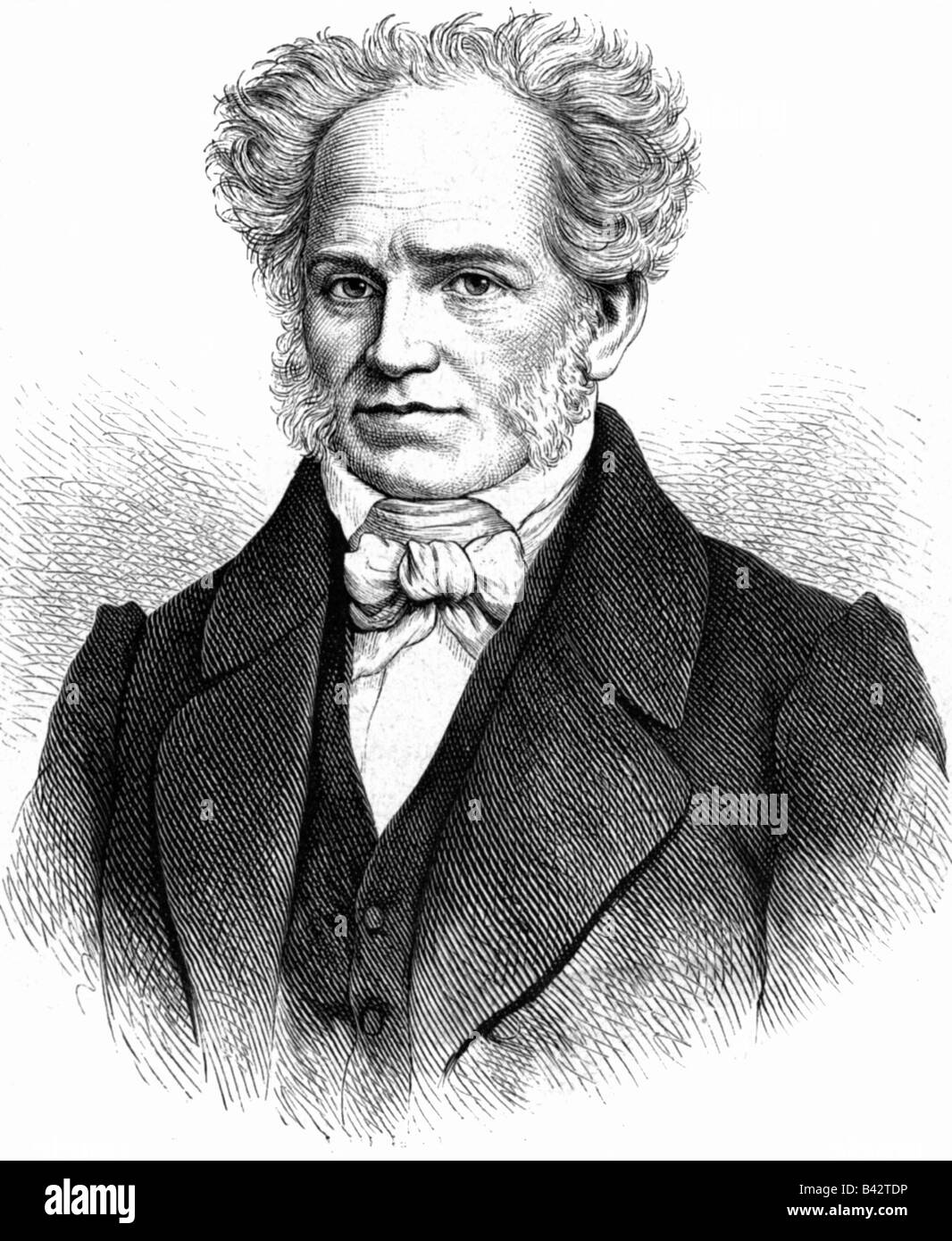 Schopenhauer, Arthur, 22.2.1788 - 21.9.1860, German philosopher, portrait, engraving, 19th century, , Stock Photo