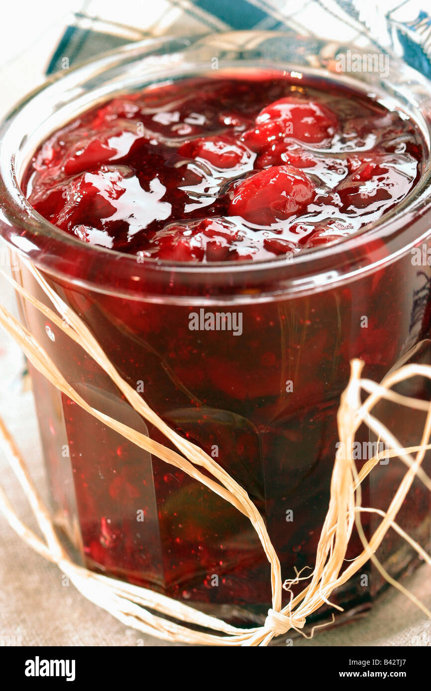 morello cherry jam Stock Photo Alamy