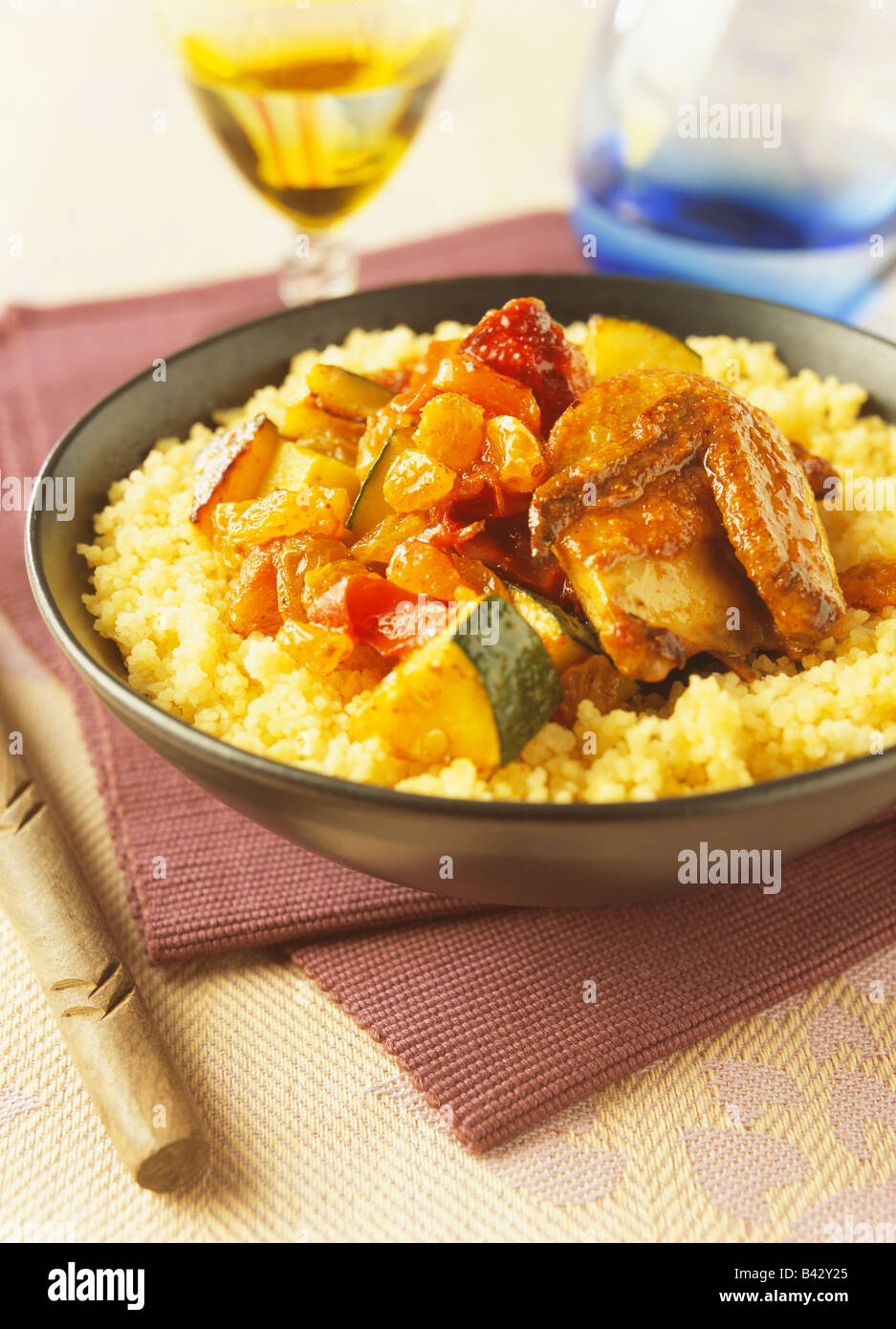 Quail fricassée with raisins and semolina Stock Photo Alamy