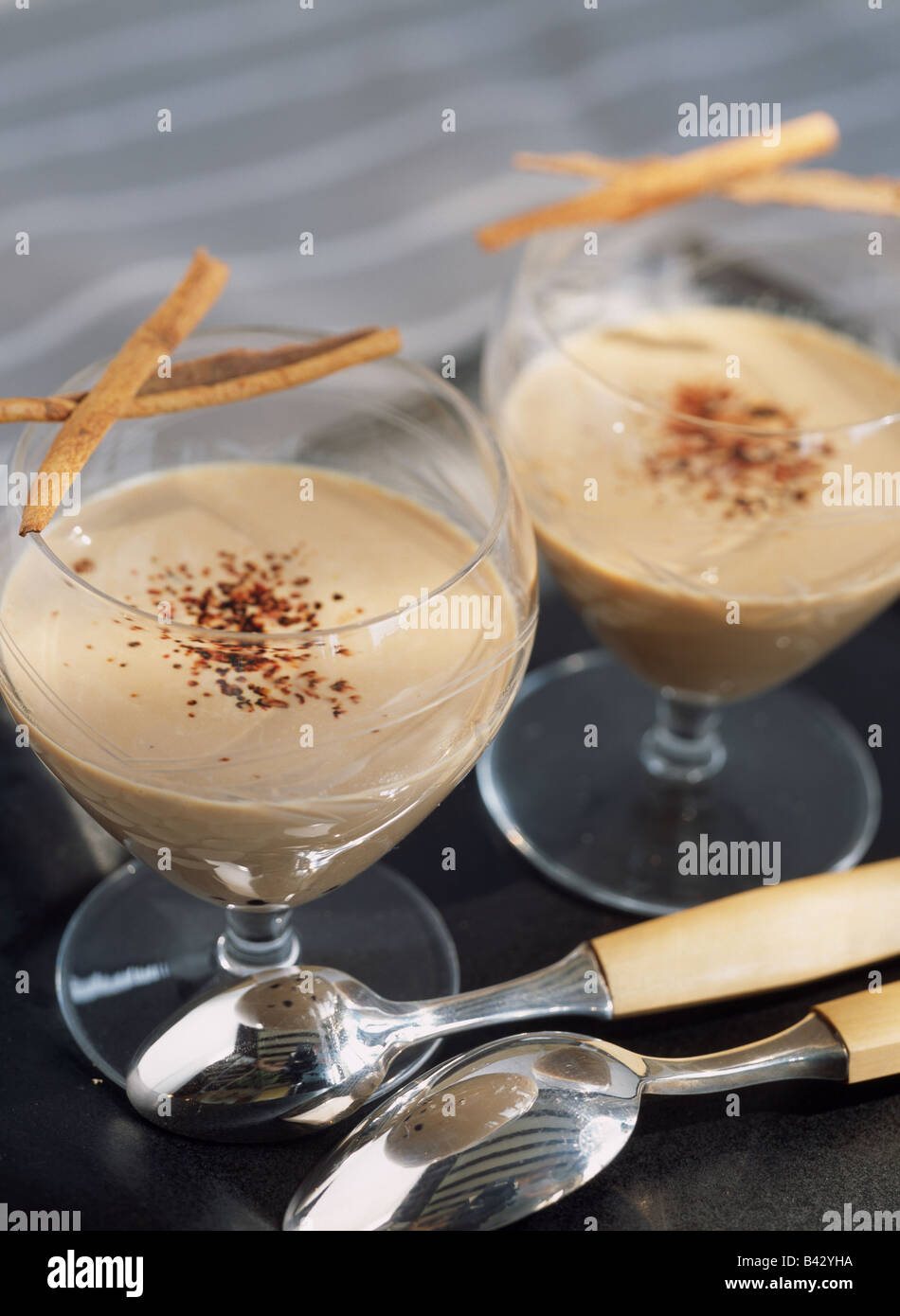 Coffee cream dessert with cognac,cardamom and cinnamon Stock Photo Alamy