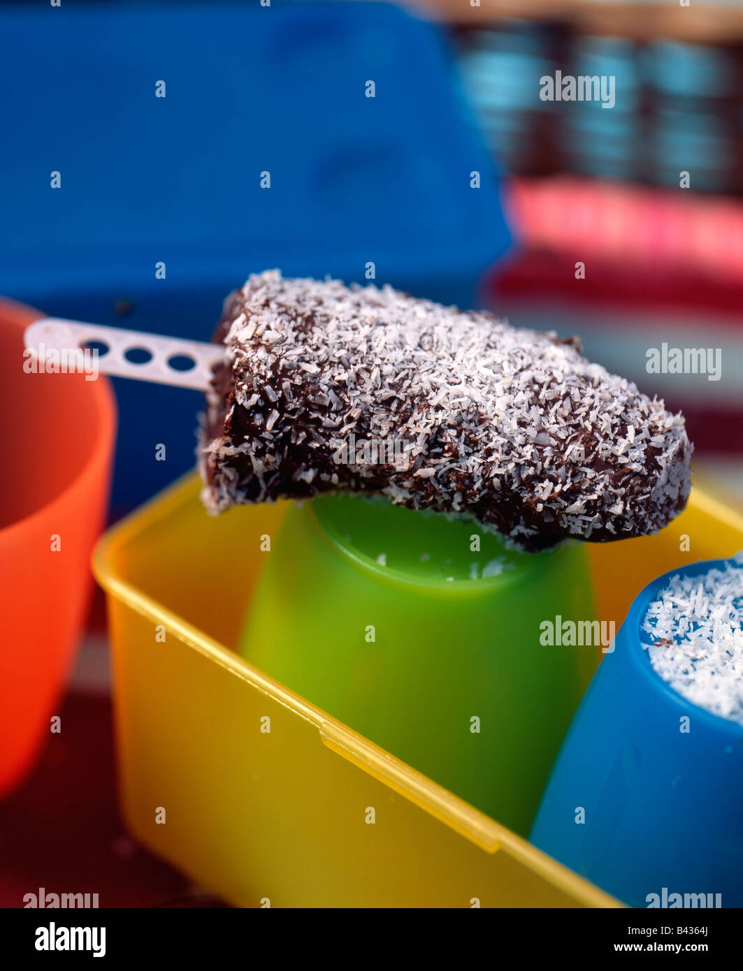 Banana and chocolate ice cream lolly stock photo alamy
