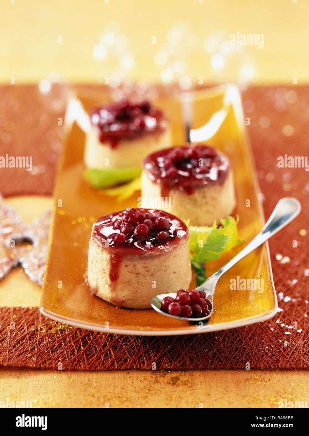 Pureed celery with cranberries Stock Photo