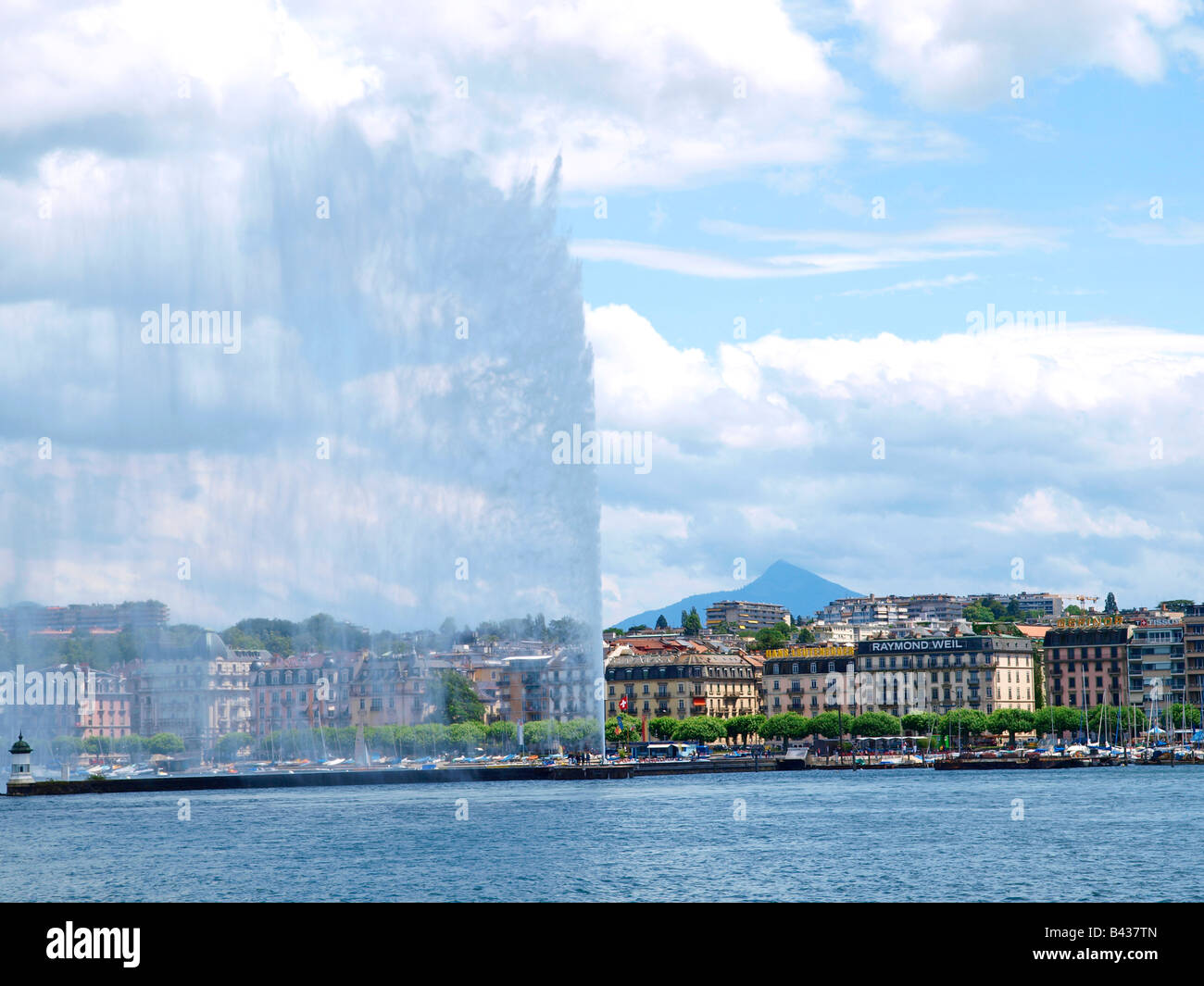 lake Geneve, city view of Geneve, Switzerland Stock Photo
