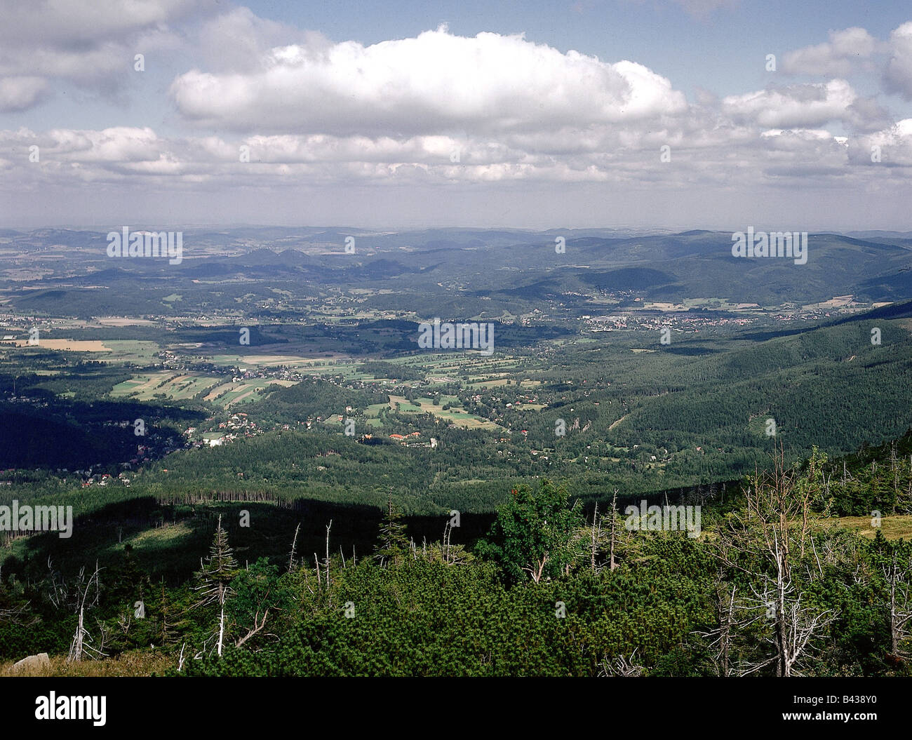 geography / travel, Poland, Silesia, "Giant Mountains", Karpacz / Krummhuebel, view from 