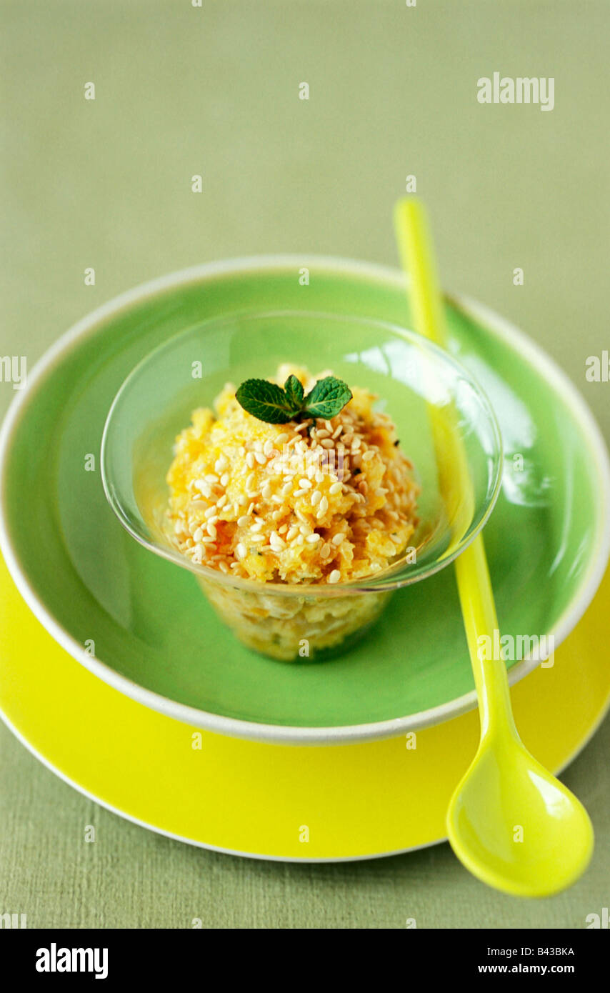 Stewed dried apricots with mint Stock Photo Alamy