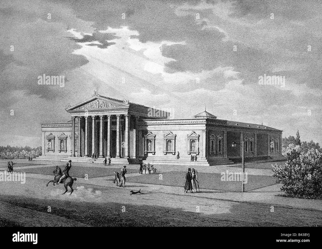 geography / travel, Germany, Munich, museums, Glyptothek at Königsplatz, built by Leo von Klenze, 1816 - 1830, Stock Photo