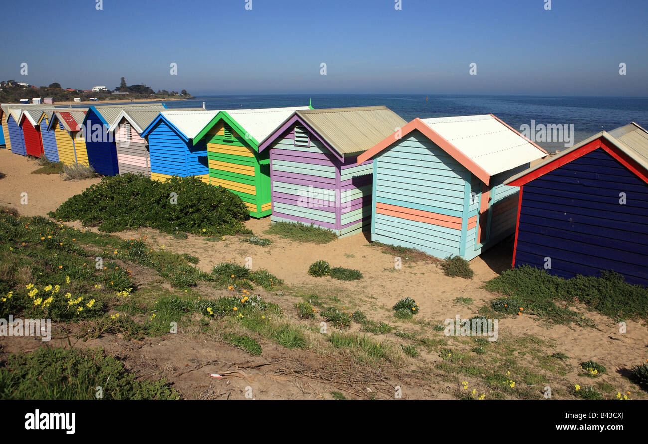 St. kilda beach huts hi-res stock photography and images - Alamy