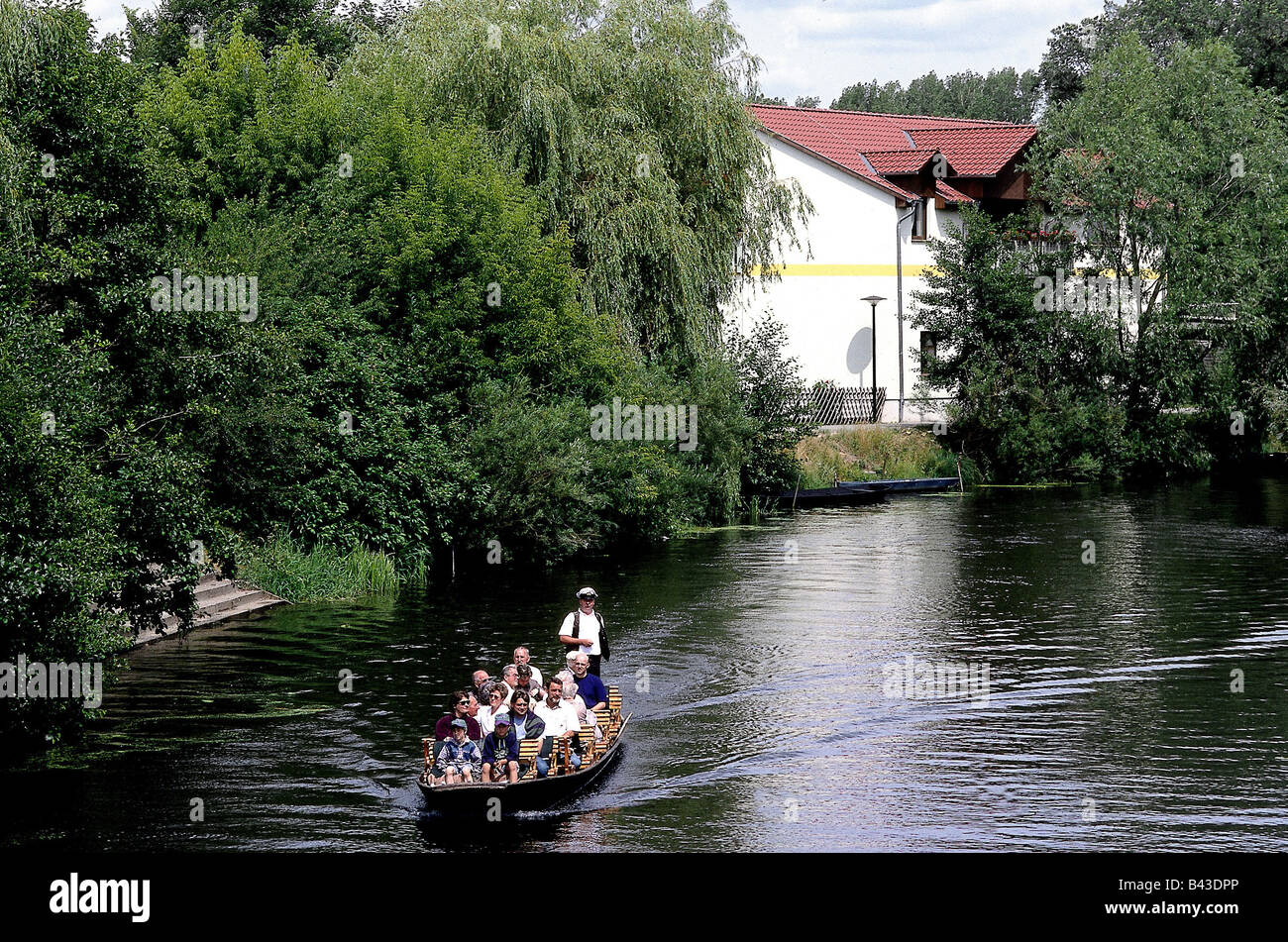 geography / travel, Germany, Brandenburg, Lubben, rowing boat, River ...