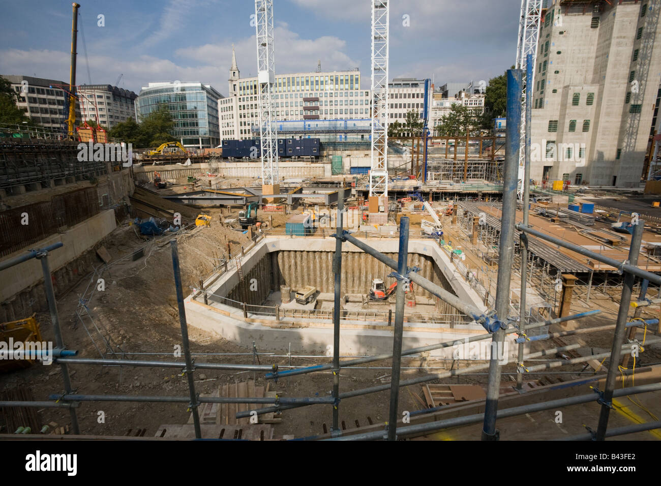 Deep foundations of building site in cheapside hires stock photography