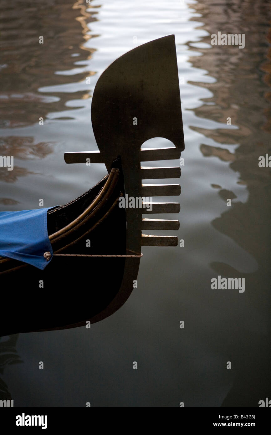 Front of a Gondola Boat Venice Italy Stock Photo Alamy