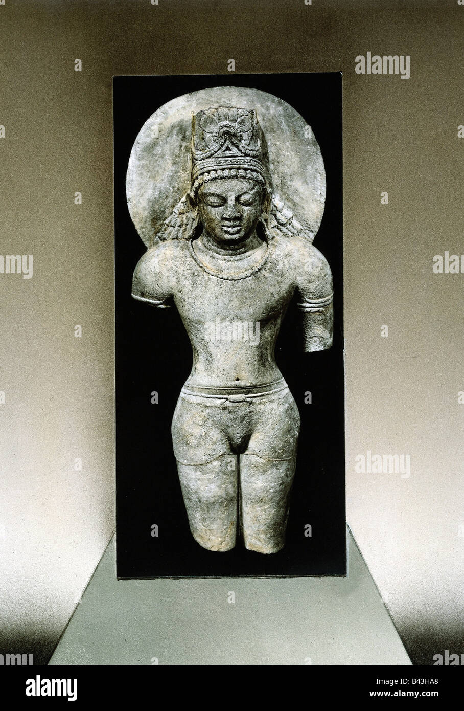 fine arts, sculptures, sculpture of god Indra, king of gods, northern India, Gupta period, 5th century AD, Private Collection, Artist's Copyright has not to be cleared Stock Photo
