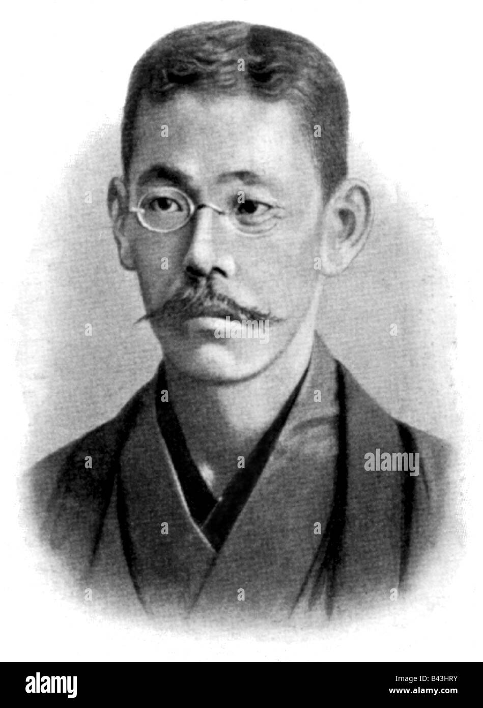 Tsubouchi, Shoyo, 22.5.1859 - 28.2.1935, Japanese author / writer, portrait, engraving after photography, 1910, Stock Photo