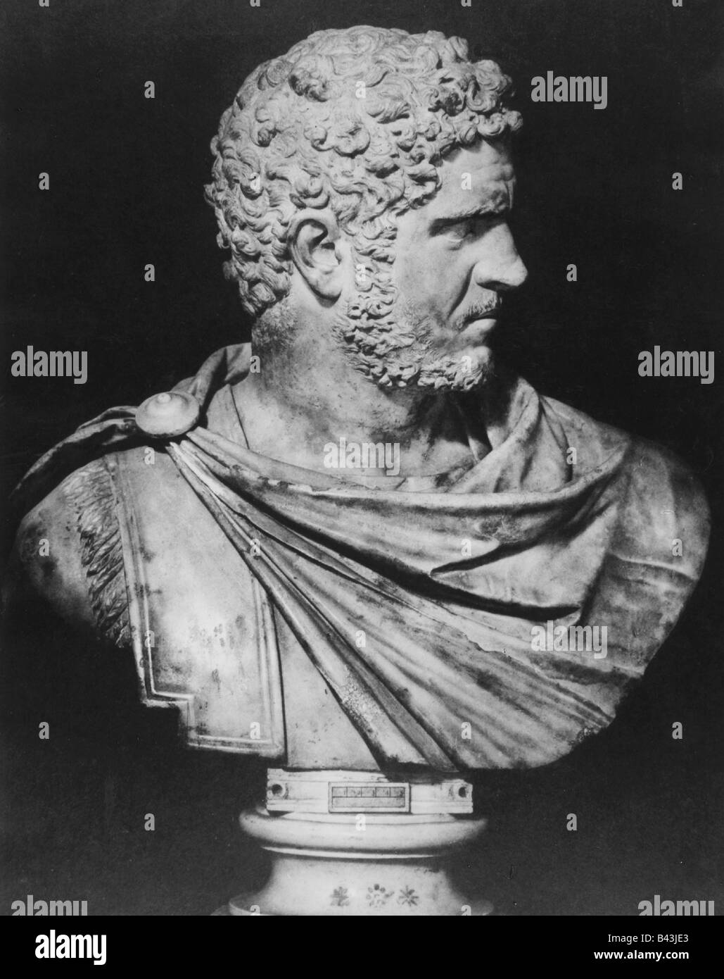 Caracalla, Marcus Aurelius Antoninus, 4.4.186 - 8.4.217, Roman Emperor 4.2.211 - 8.4.217, portrait, bust,  , Stock Photo