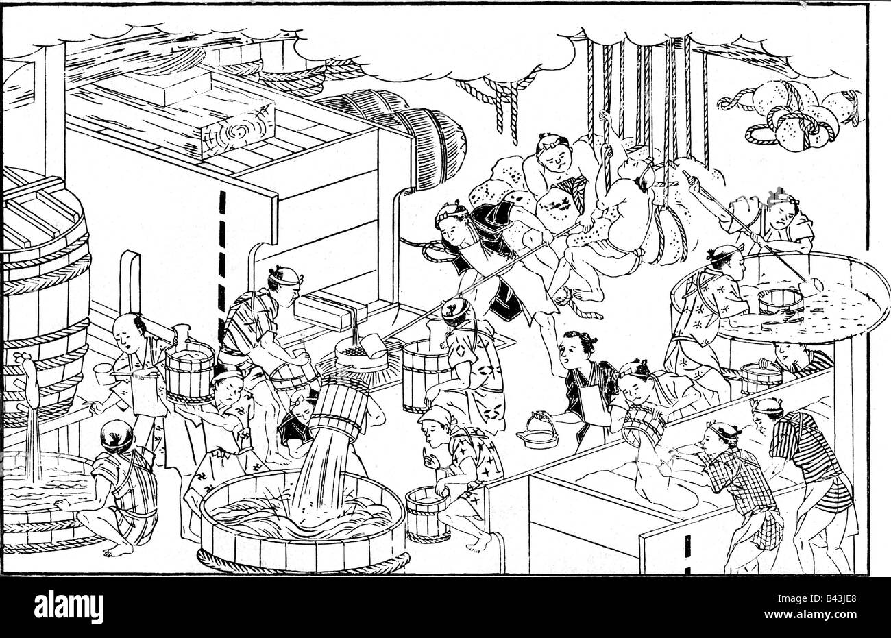 Sake production historic hires stock photography and images Alamy