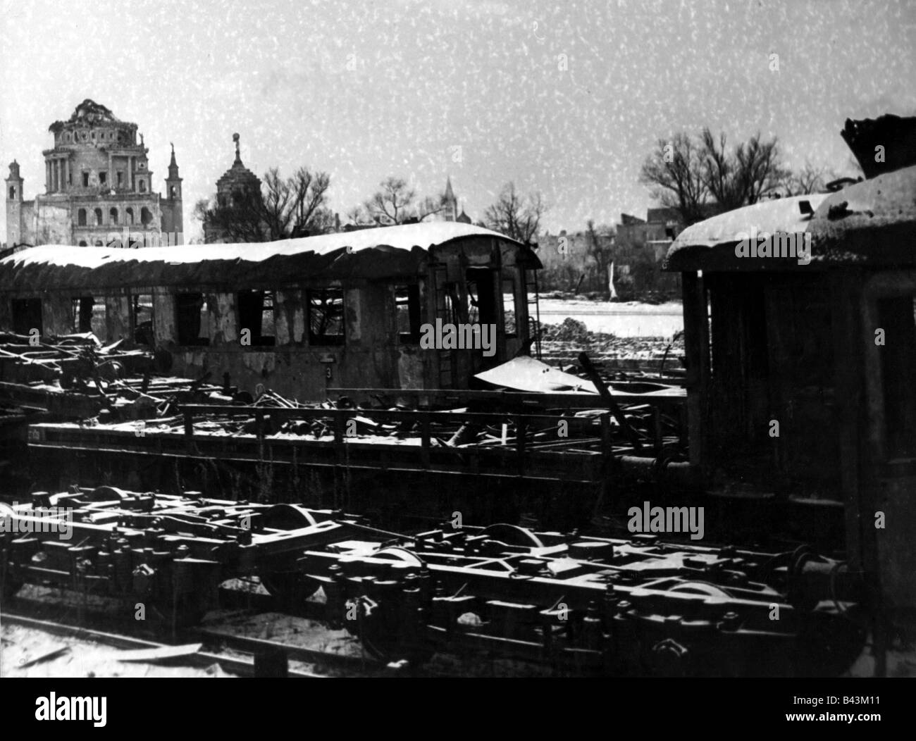 events, Second World War / WWII, aerial warfare, Germany, Potsdam after the Allied bombing raid