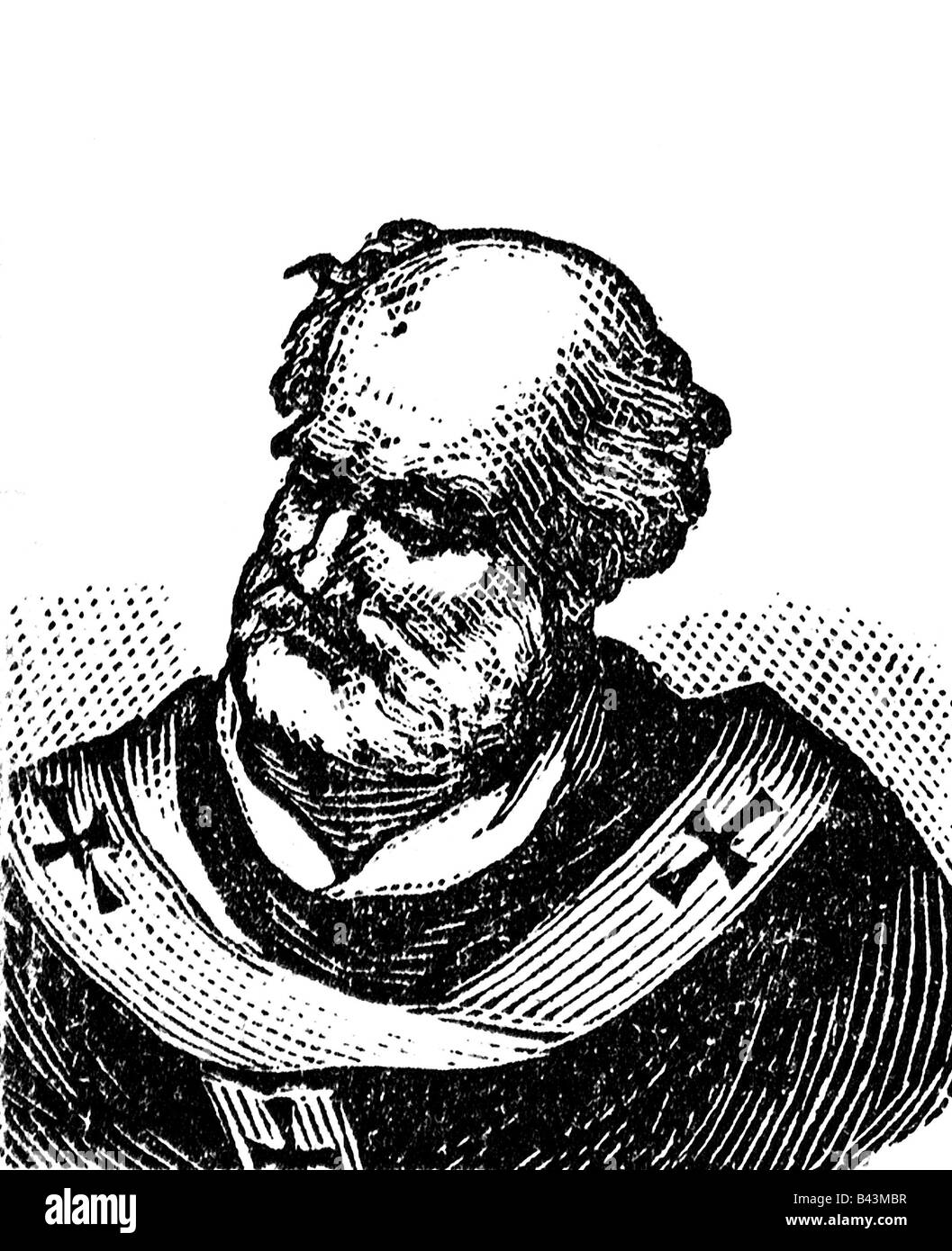Gregory V. ( Brun of Carinthia), 972 - 18.2.999, Papst 3.5.996 - 18.2.999, portrait, engraving, circa 1900, Bruno, Salian, German, middle ages, , Stock Photo