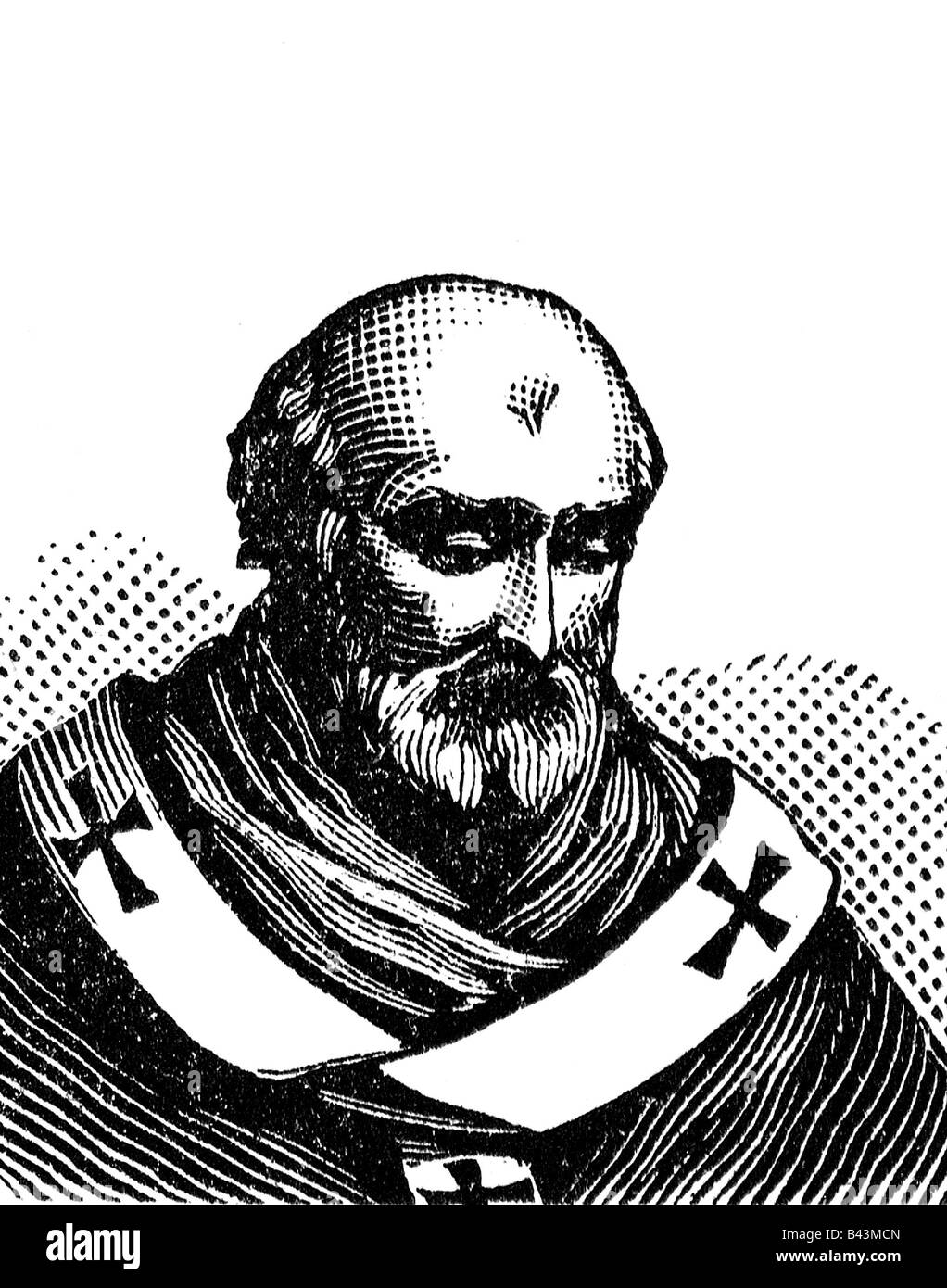 Alexander III (Orlando Bandinelli) 1100/1105 - 30.8 1181, Pope  7.9.1159 - 30.8.1181,  portrait, wood engraving, circa 1900, , Stock Photo