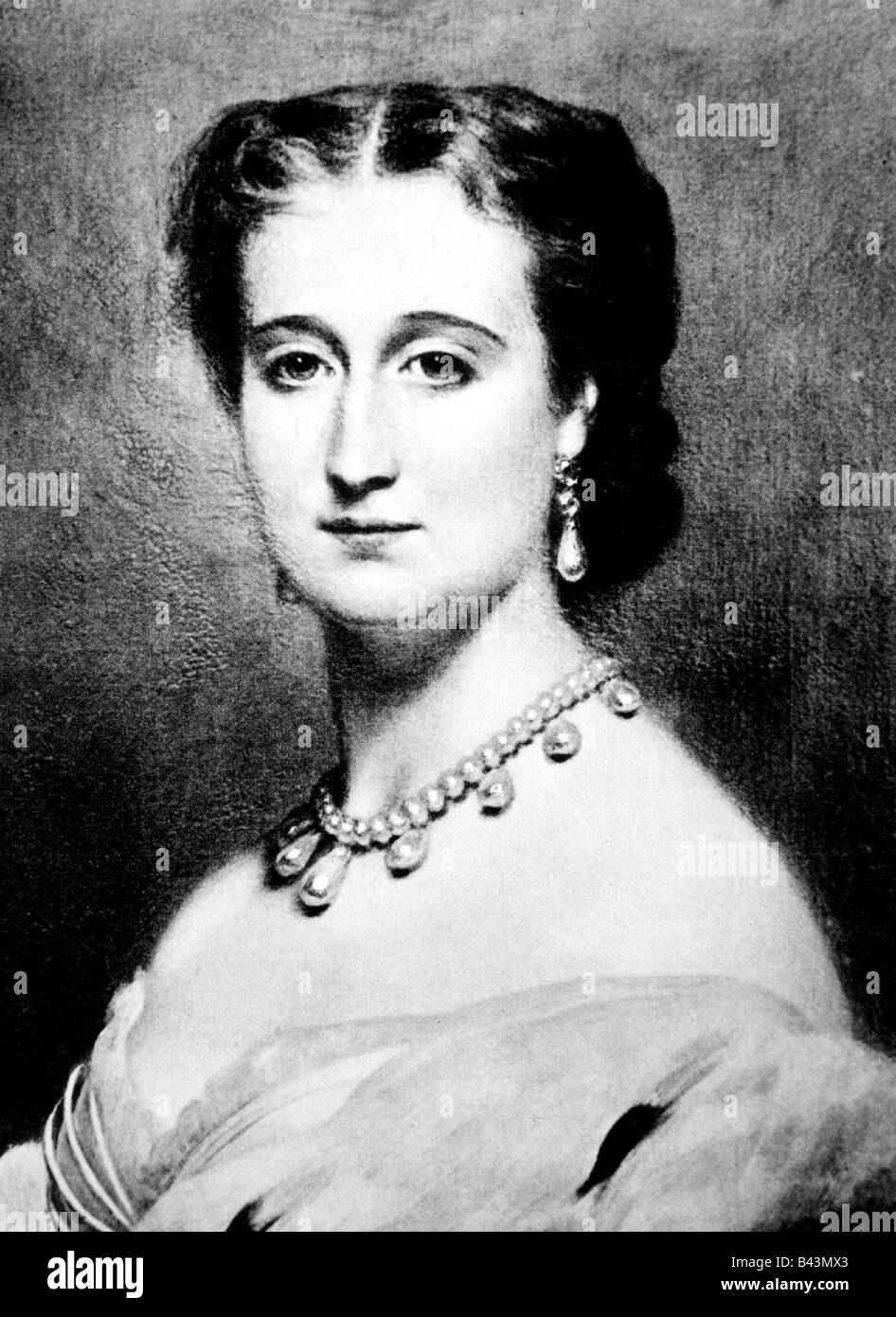 Eugenie, 5.51826 - 11.7.1920, Empress Consort of France 30.1.1853 - 4.9.1870, portrait, contemporary illustration, , Stock Photo