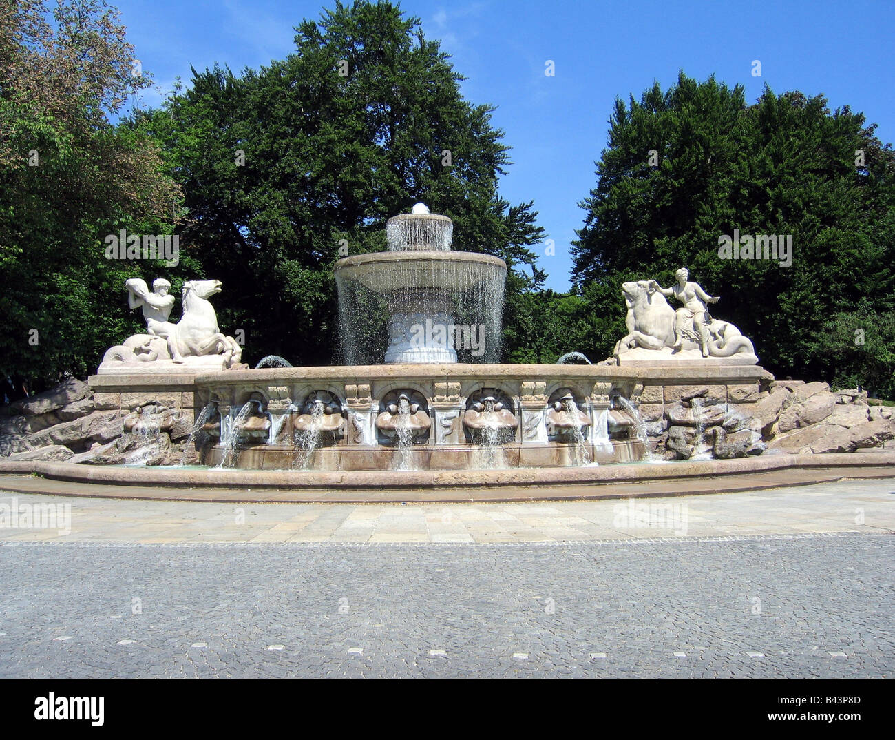 geography / travel, Germany, Bavaria, Munich, fountain, Wittelsbacher fountain, Lenbachplatz, built 1895 AD, composition by Adolf von Hildebrand, lenbachbrunnen isn't the official name, , Additional-Rights-Clearance-Info-Not-Available Stock Photo