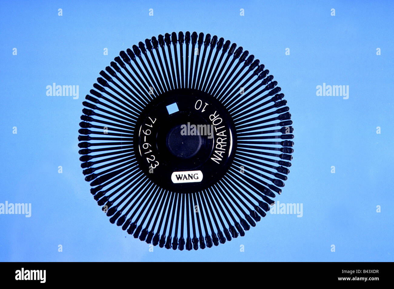 type wheel from electric typewriter allows change of font in seconds