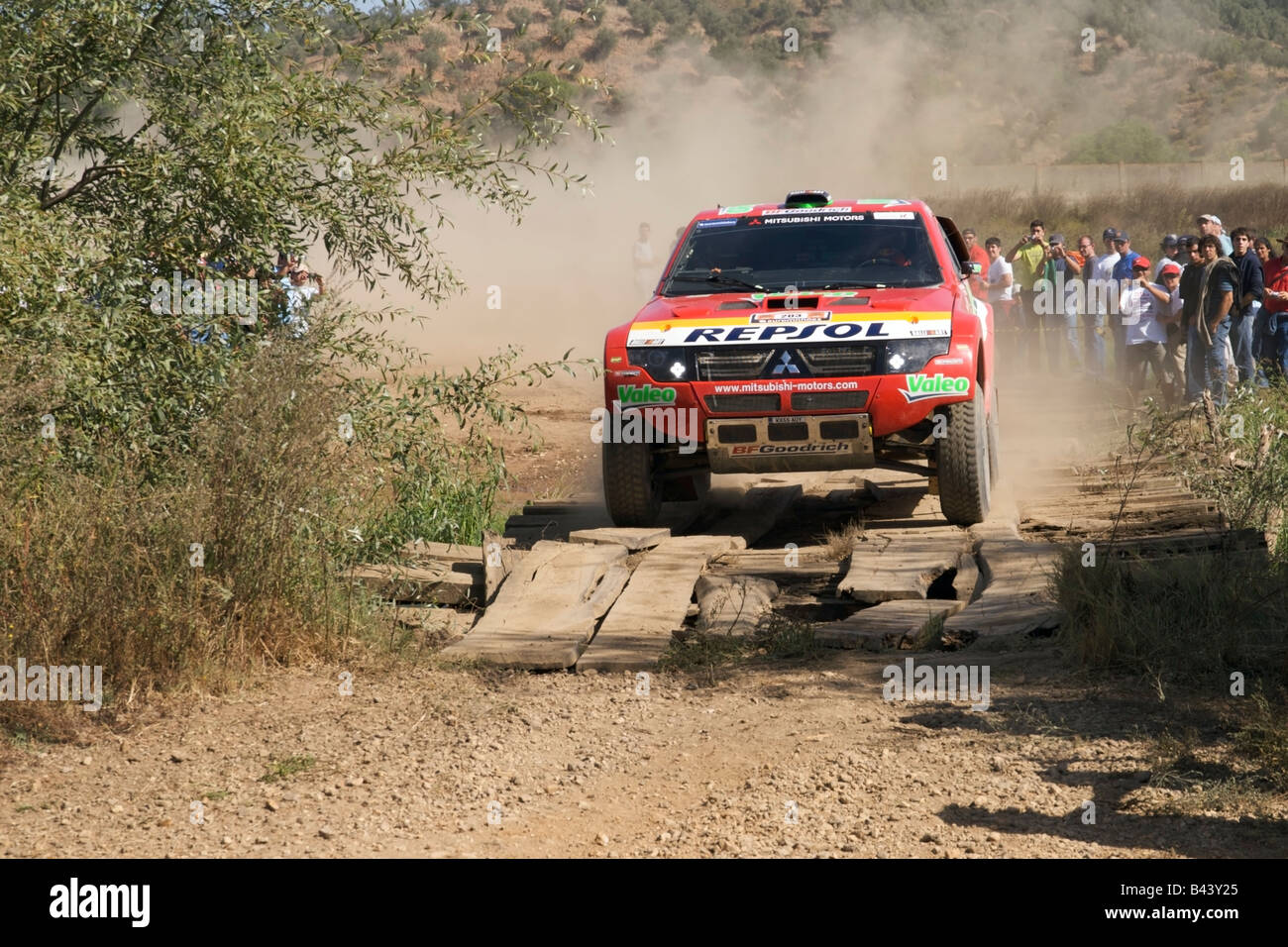 Pax Rally - Lisboa-Portimão - Dakar series - car 203 - Ropsol Mitsubishi Ralliart - Luc Alphand and Gilles Picard Stock Photo