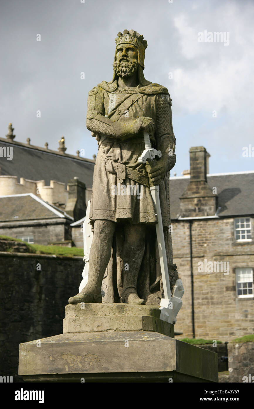 City of Stirling, Scotland. Sculpted by Andrew Currie, the King Robert the Bruce Monument at Stirling Castle Esplanade. Stock Photo