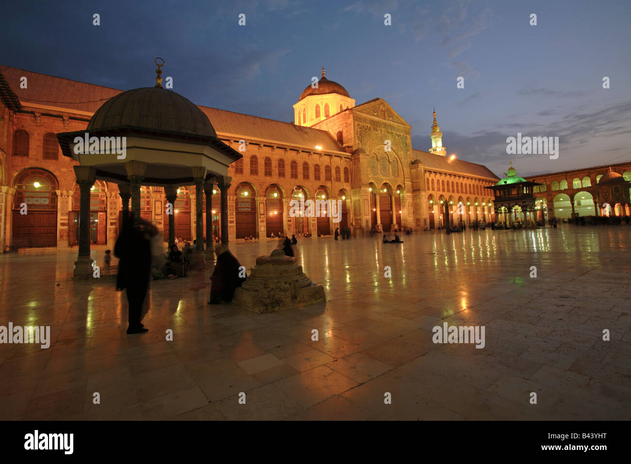 Umayyad Mosque at night, Damascus, Syria Stock Photo