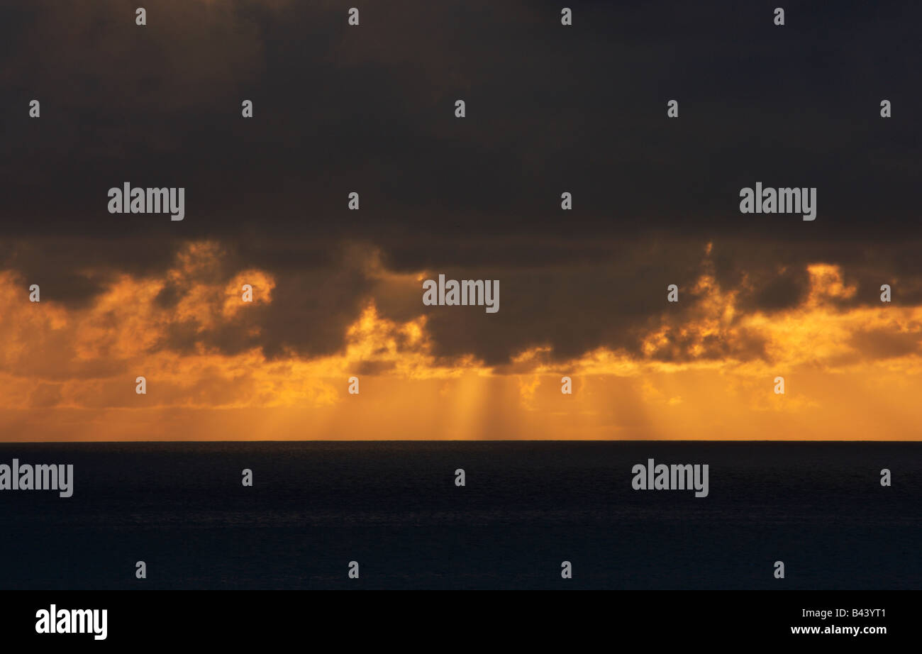 Sunrise and stormy sky over the Atlantic ocean Stock Photo - Alamy