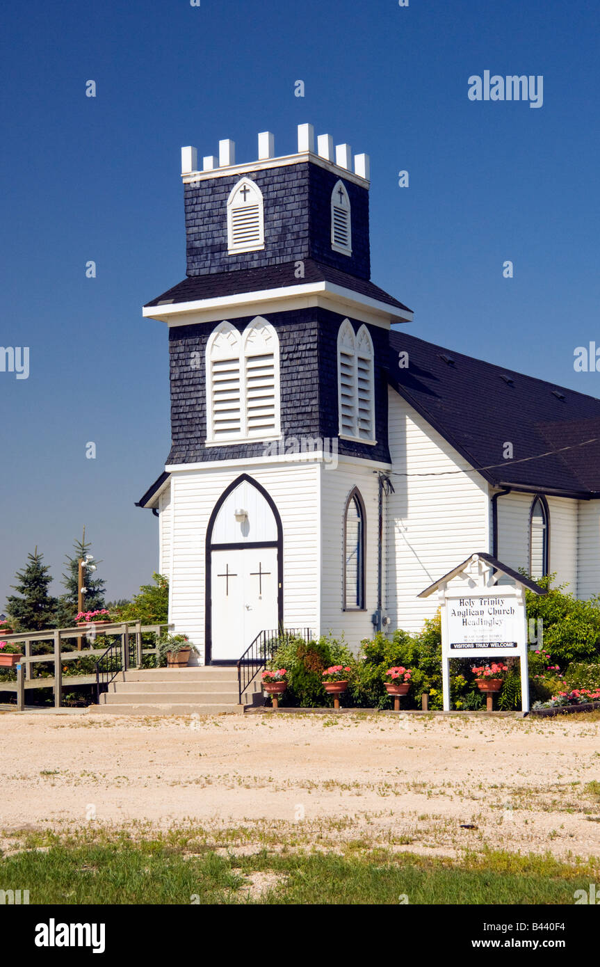 The Holy Trinity Anglican Church in Headingly Manitoba Canada Stock Photo
