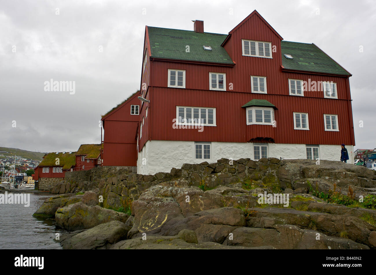 Tinganes - Faroese Government buildings, Torshavn. Stock Photo