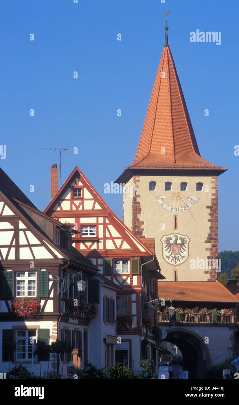Cityscape of Gengenbach with Frame Houses at Black Forest Baden Wurttemberg Germany Stock Photo