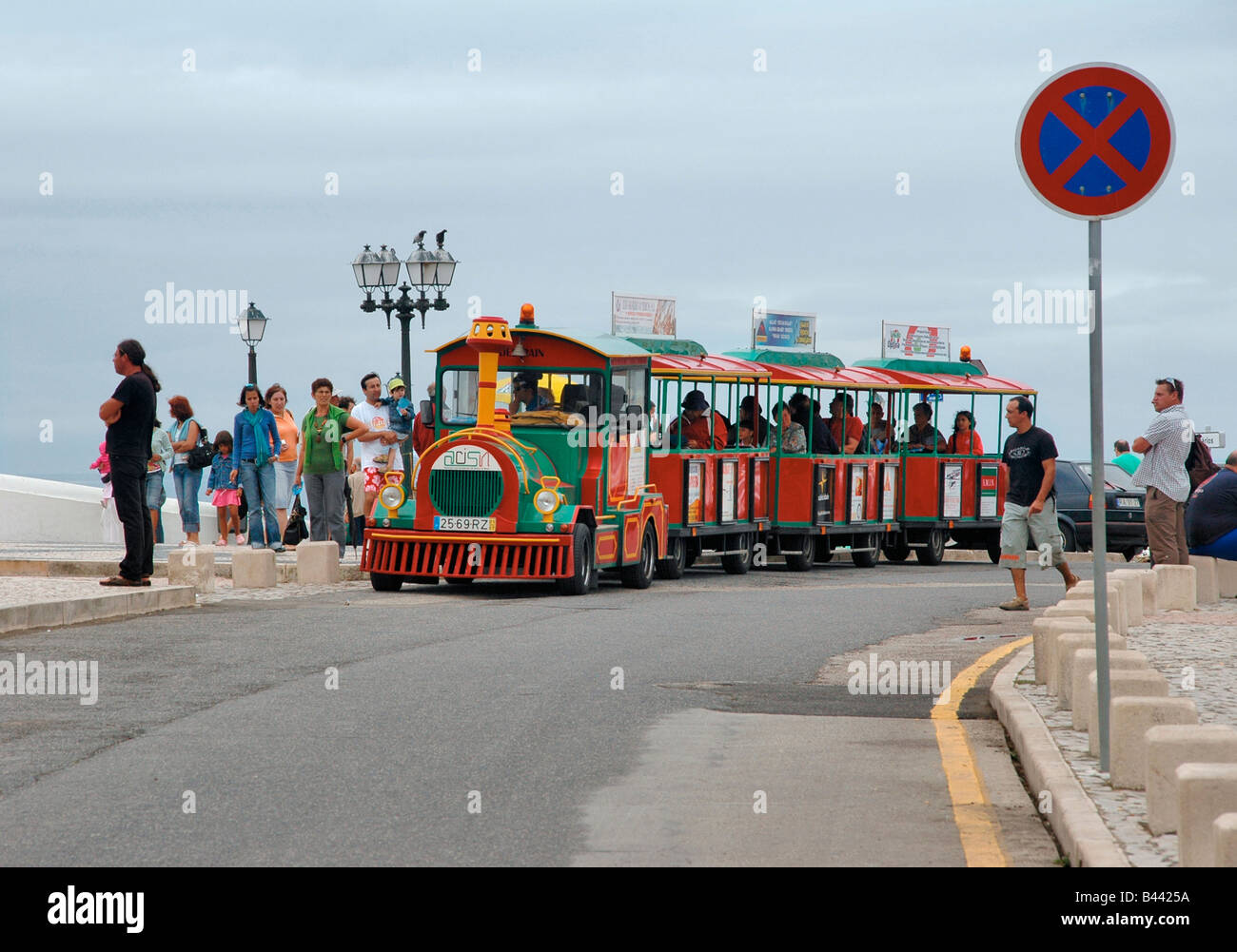 A sight seeing train at Nazare, Portugal Stock Photo Alamy