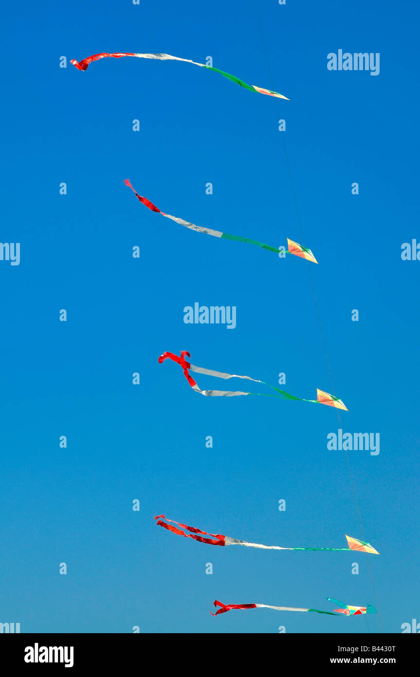 chinese kites flying in the sky Stock Photo