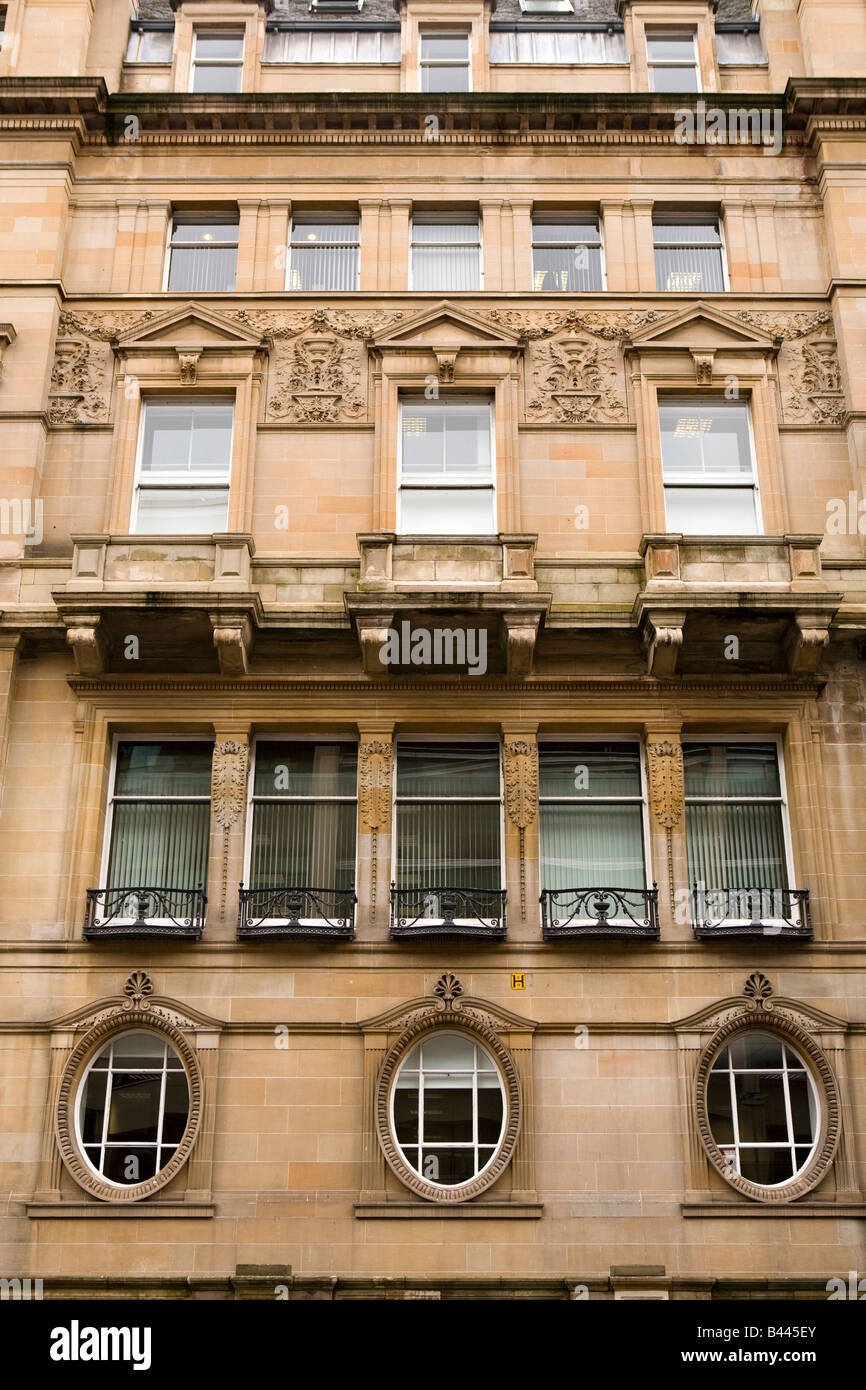 UK Scotland Glasgow West George Street James Sellars House former New Club 1879 windows Stock Photo
