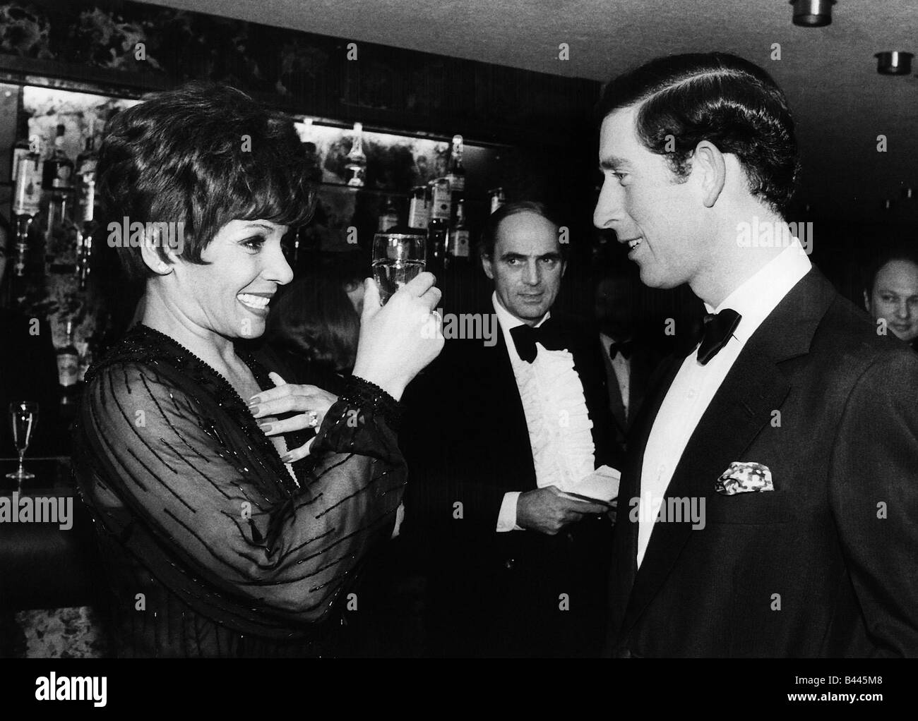 Shirley Bassey singer meeting Prince Charles November 1979 Stock Photo