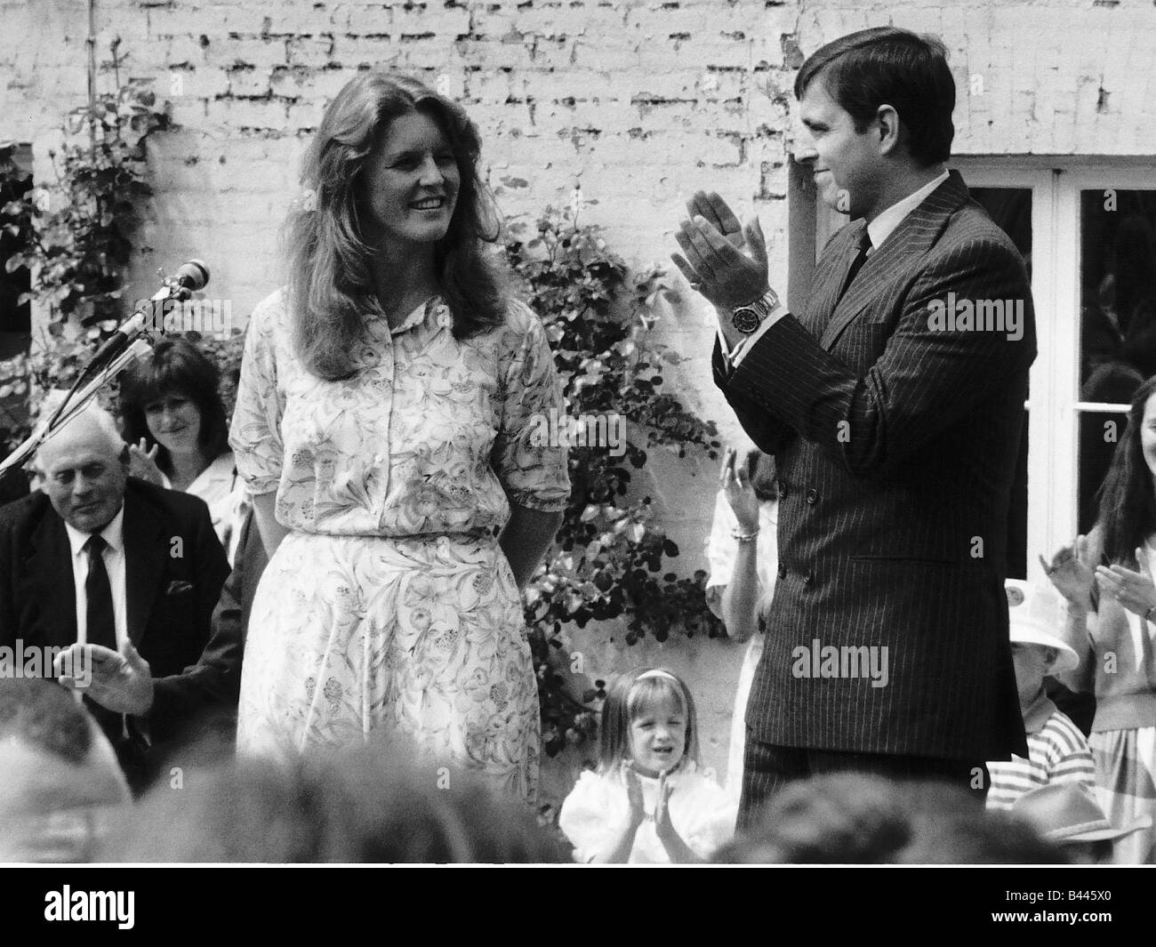Sarah Ferguson Duchess of York with Prince Andrew July 1986 Stock Photo