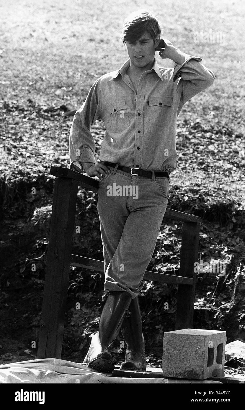 Prince Andrew as a boy casual March 1977 Stock Photo