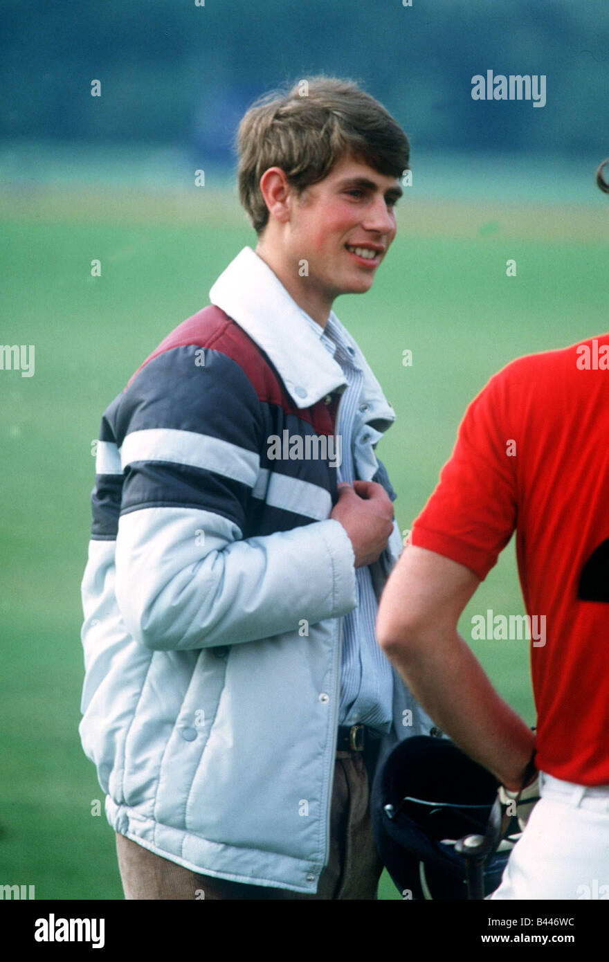 Prince Edward watching Polo at Smiths Lawn Windsor May 1982 Stock Photo