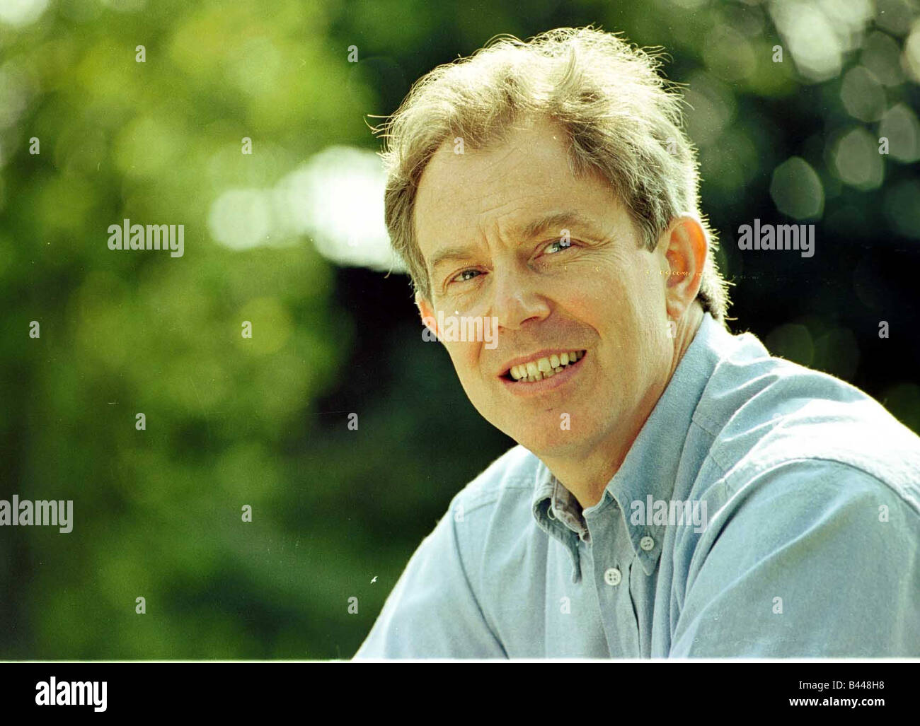 Tony Blair May 2001 at his Durham home Stock Photo - Alamy