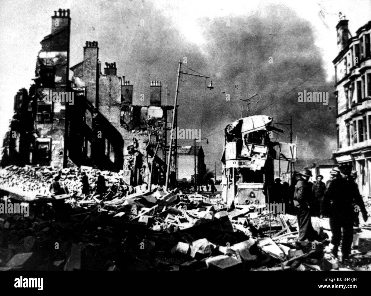 Clydebank Blitz March 1941 World War Two Devastation In The Street ...