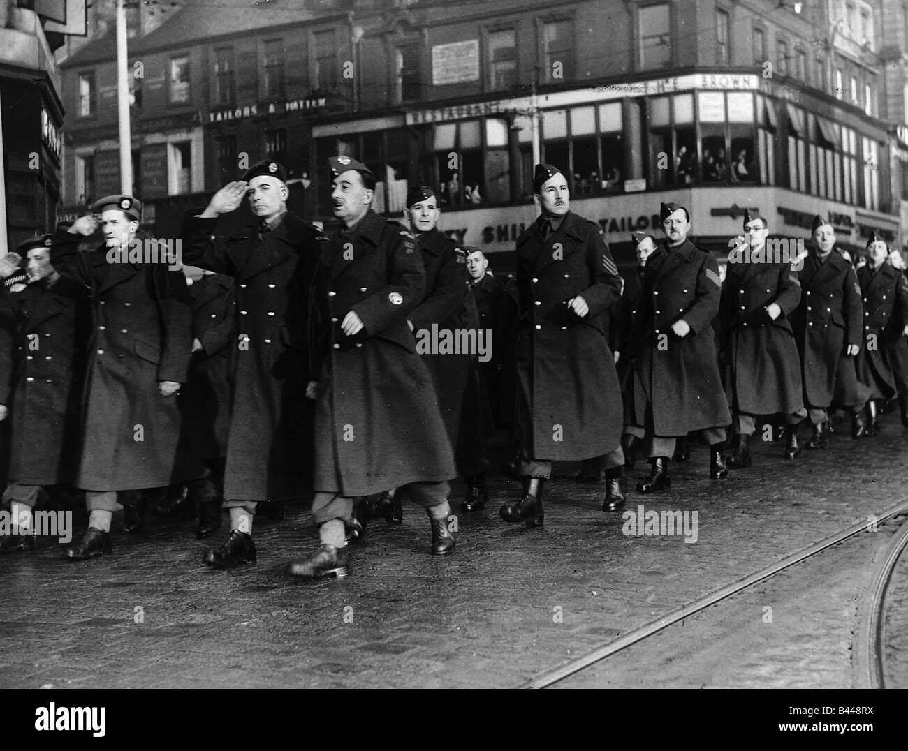 World War Two Home Guard stand down parade in Princes Street Edinburgh