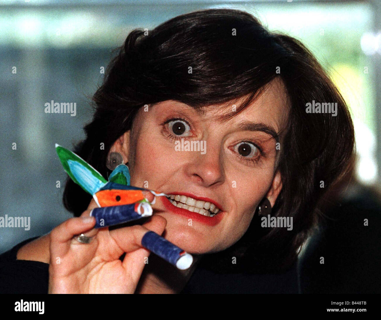 Cherie Booth wife of Labour leader Tony Blair entertains children at