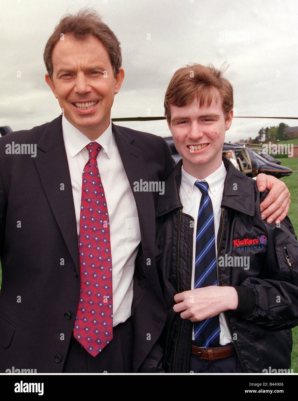 Labour leader Tony Blair in Dumfries meets 15 year old Ryan Cassidy