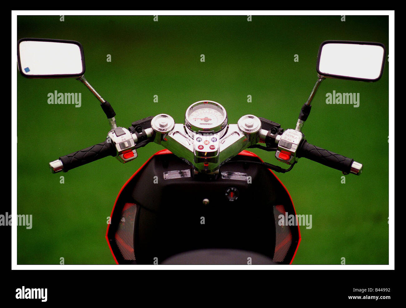 Italjet July 1999 Handlebars instruments mirrors motorbike scooter Stock Photo Alamy