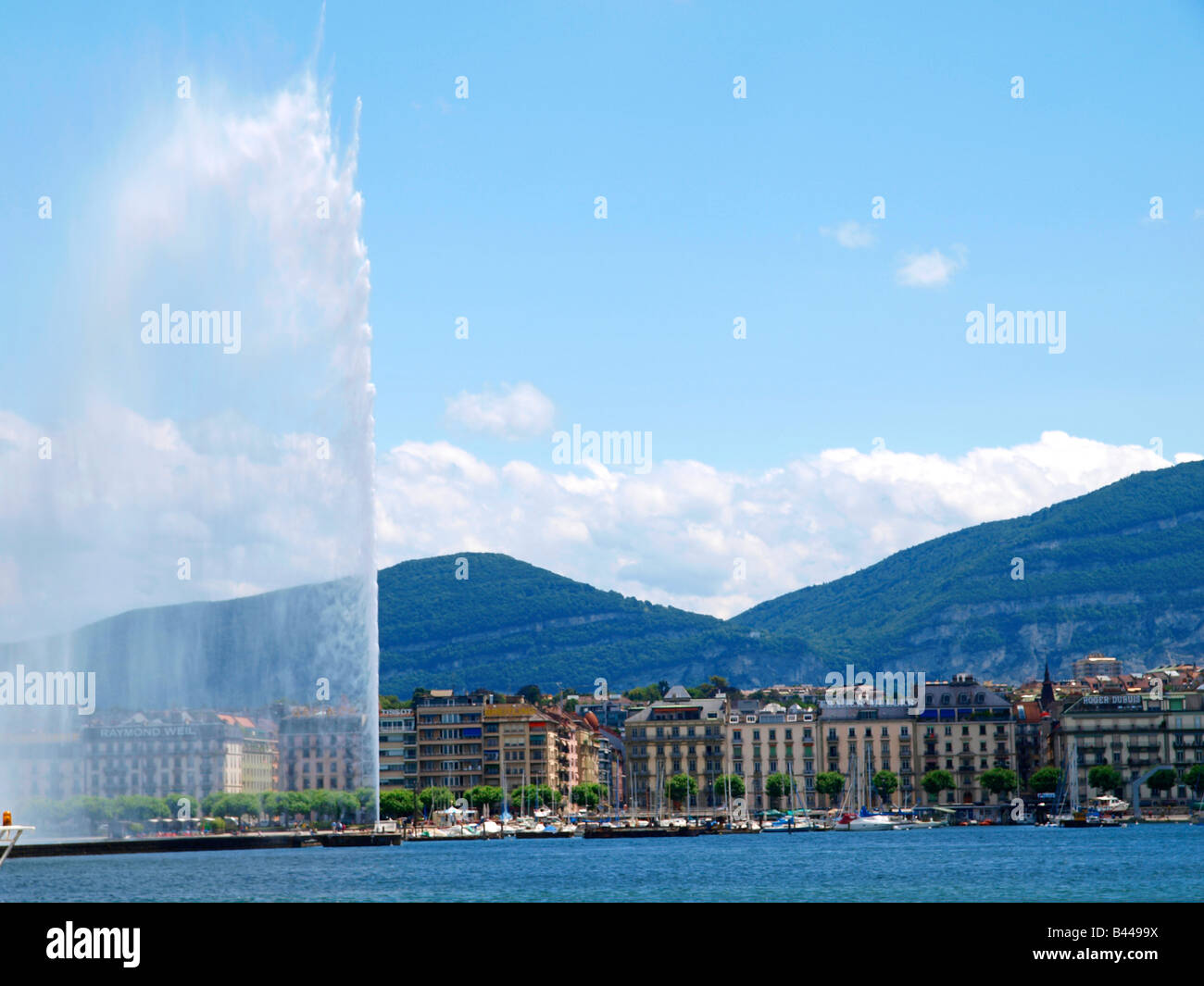 lake Geneve, city view of Geneve, Switzerland Stock Photo