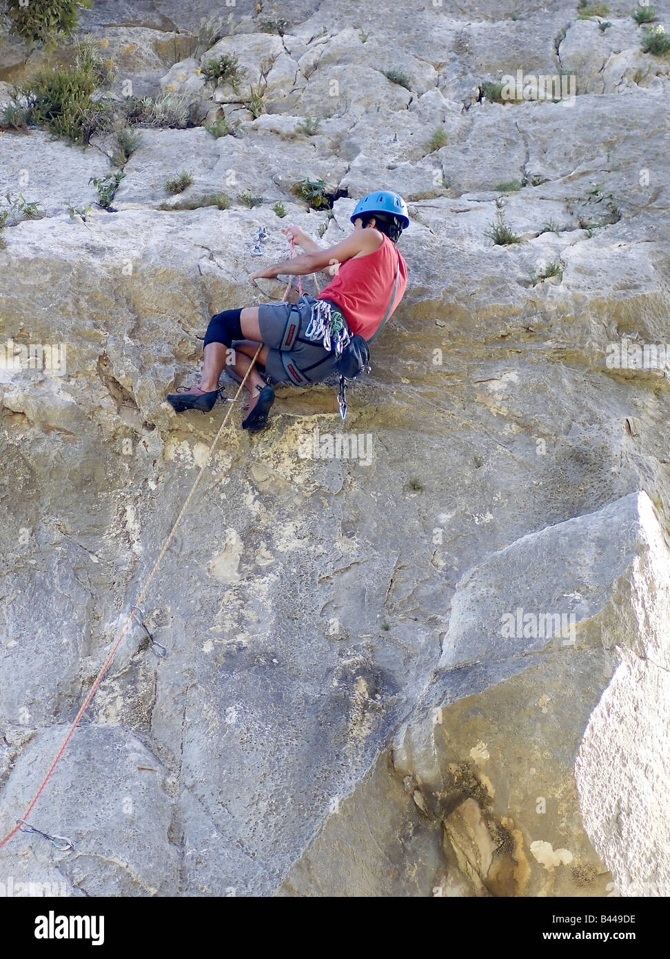 climber in the mountains of Sardinia Stock Photo